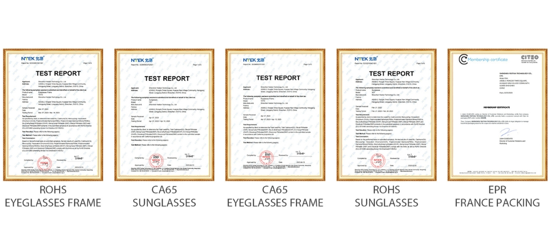 RoHS and CA65 Certifications