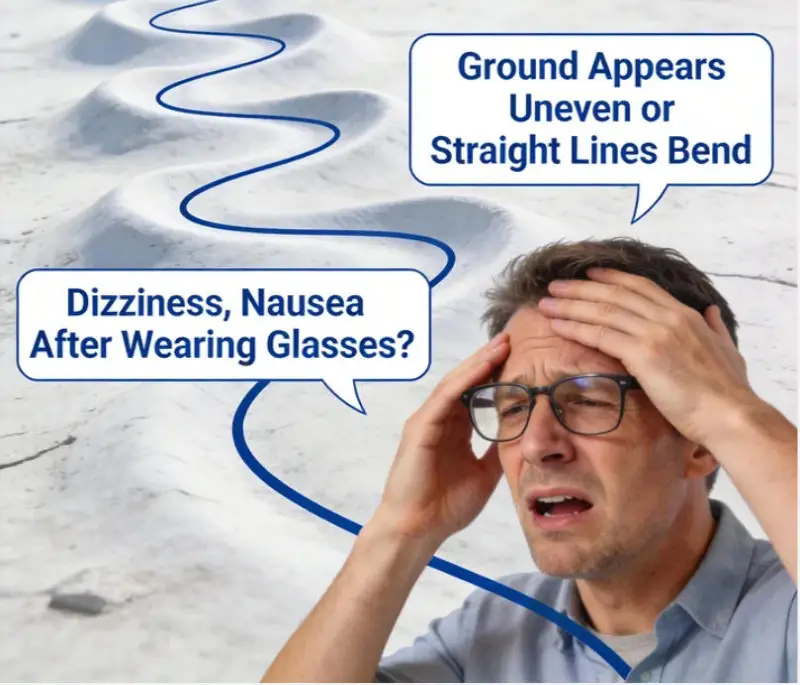 Dizziness from wearing glasses